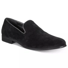 INC INTL Concepts Men Trace Slip On Plain Toe Loafers Size US 7M Black Velvet