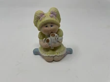 Vintage Cabbage Patch Kids Porcelain Figure 1985 Playing with a Puppy