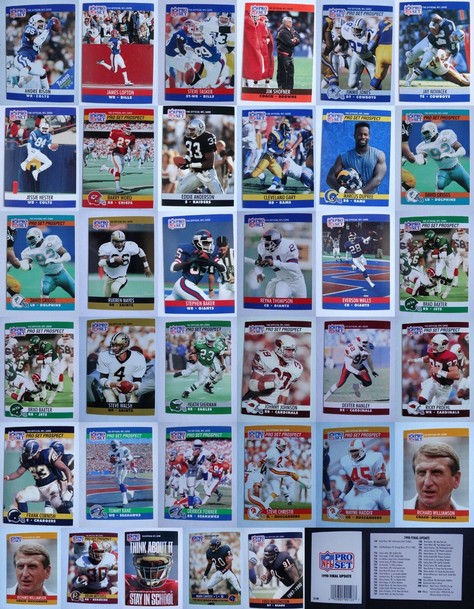 Ding 1990 Pro Set Final Update Football Cards Complete Your Set U