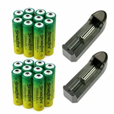 Skywolfeye 14500 Battery 1200mAh 3.7V Rechargeable Cell Smart Charger Lot