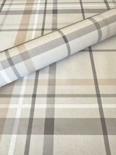 PVC Tischdecke Aberdeen beige braun kariert Wachstuch • Länge & Breite wählbar