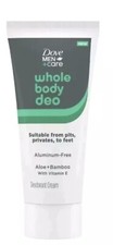 Dove Men Care Whole Body Deodorant Aluminum Free Invisible Cream 2.50 Ounce