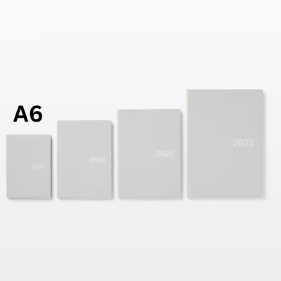 Muji 2025 Monthly/Weekly Schedule book Planner Starting in Dec 2024 A6 Gray F/S