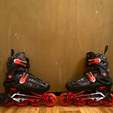 Roller Derby 6015-7571 Youth Inline Skates, Black/Red, Size 3-6