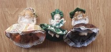 Bambole porcellana tre ceramiche  vintage collezione anni 50 STUPENDE
