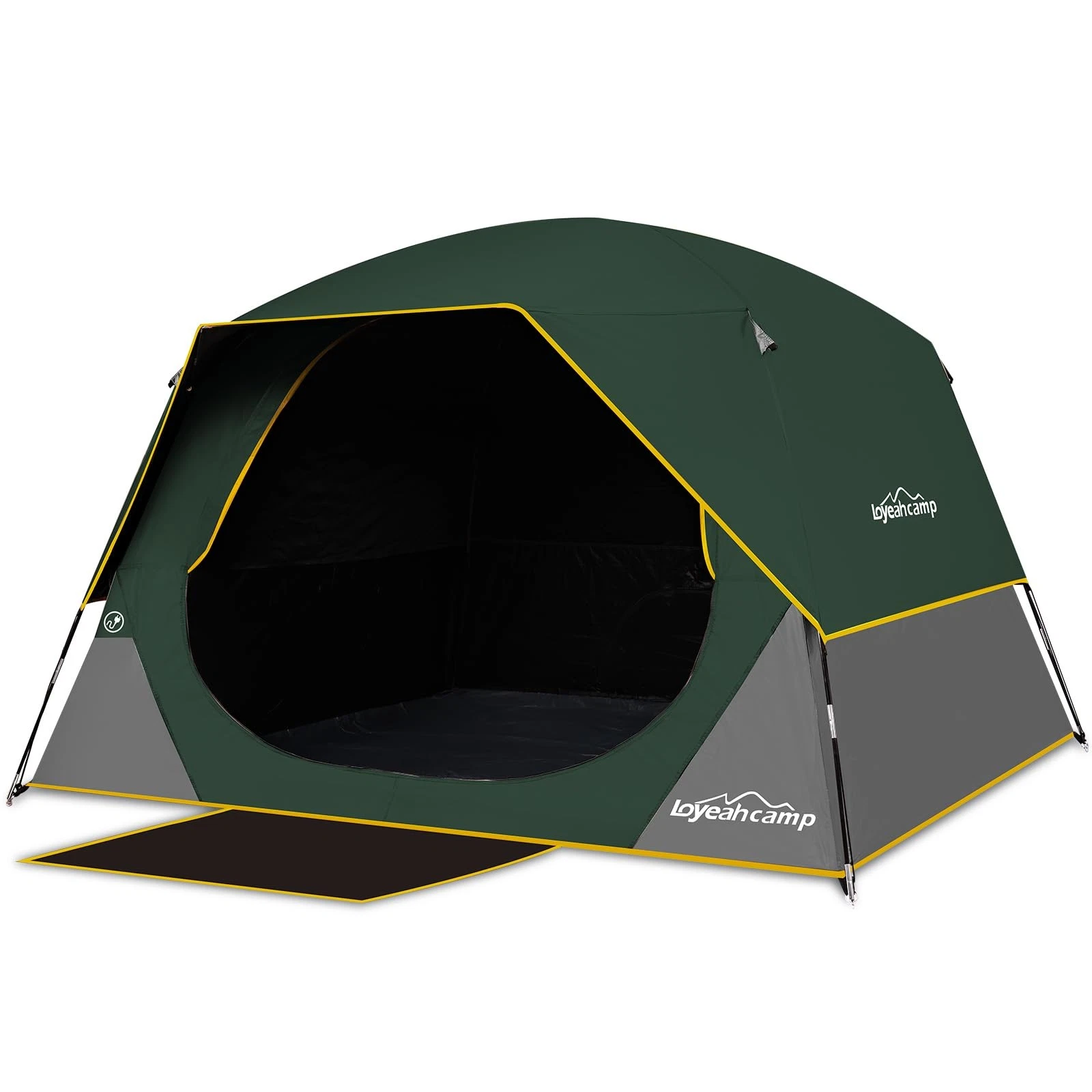 4 Person Blackout Camping Tent, Easy Setup Waterproof Family Dome Tent for Ca...