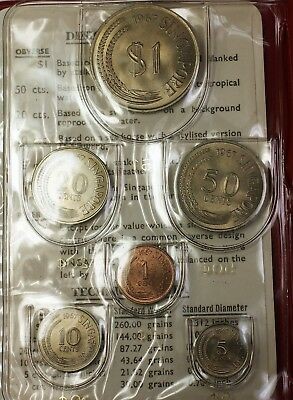 1967 Singapore 6 Coins Brilliant Uncirculated Set Original