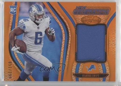 2020 Certified New Generation Jerseys Mirror Orange D'Andre Swift Rookie RC 7i2