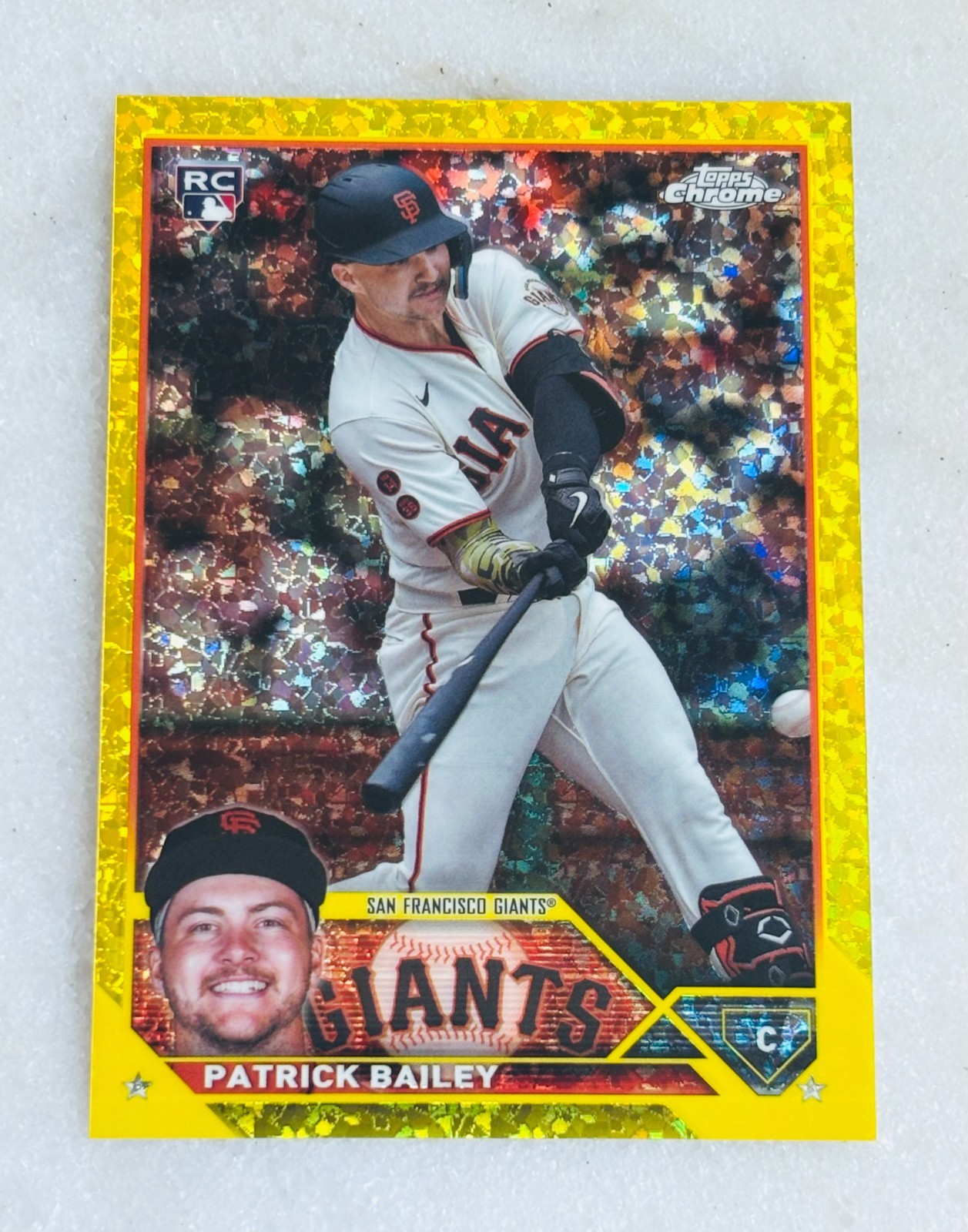 💥 2023 Topps Chrome Update #USC217 Patrick Bailey /75 Yellow Mini-Diamonds RC💥
