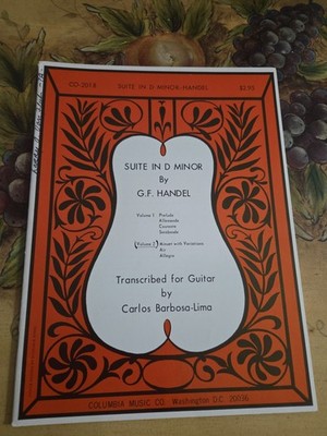 G.F.Handel Suite In D Minor Vol#2 Classical Guitar Extremely Rare Sheet Music