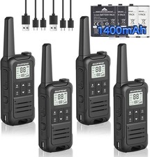 4 PACK Long Range Walkie Talkie 100 Mile Two Way Radio Charge Headset Waterproof