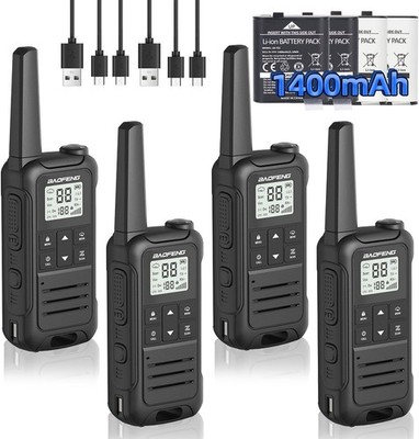 4 PACK Long Range Walkie Talkie 100 Mile Two Way Radio Charge Headset Waterproof