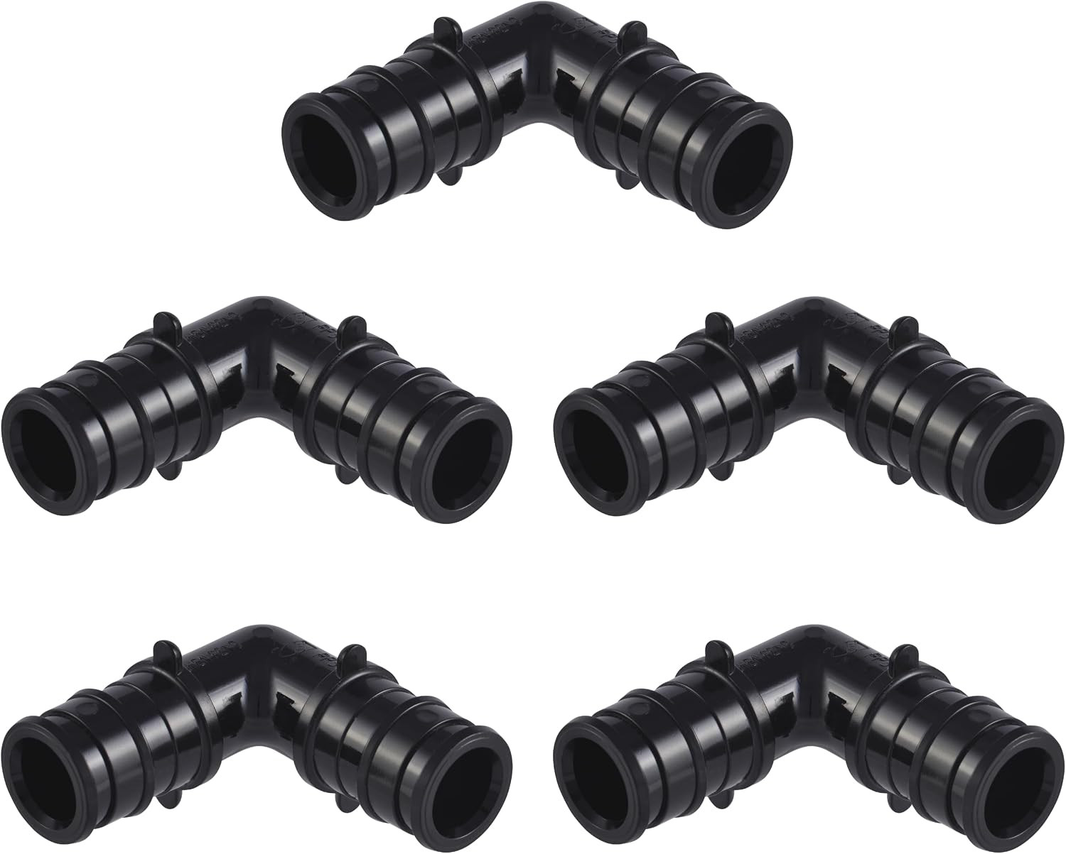 1/2 Inch Poly Expansion 90 Degree Coupling for PEX-A Pipe, Pack of 5, Plastic P
