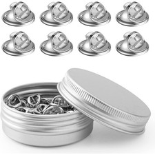 Metal Locking Pin Backs 50PCS Silver Pin Keepers Locking Clasp Replacement for