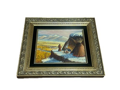 Original Oil Painting  Smoke Signals  Kickapoo Logan Signed  Dated 1987