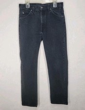 Vintage Levi's 505 Regular Fit Straight Leg Jeans Black Mens W36 L32 USA Made