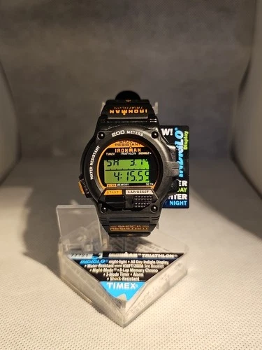 Vintage NOS Timex Ironman Watch Men 42mm 8 Lap  Indiglo 1998 New Battery