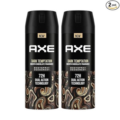 2x Axe Dark Temptation Long Lasting Deodorant Bodyspray for Men 150 ml FREE SHIP