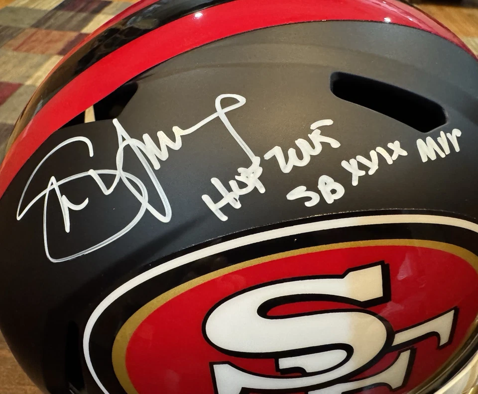 Casco Steve Young Autografiado SF 49ers Rivalry Tamaño Completo Salón 05 SB MVP Radtke Foto 3 de 4