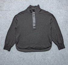 Varley Pullover Womens Lare 1/4 Snap Minimal Athleisure Black Brushed Relaxed