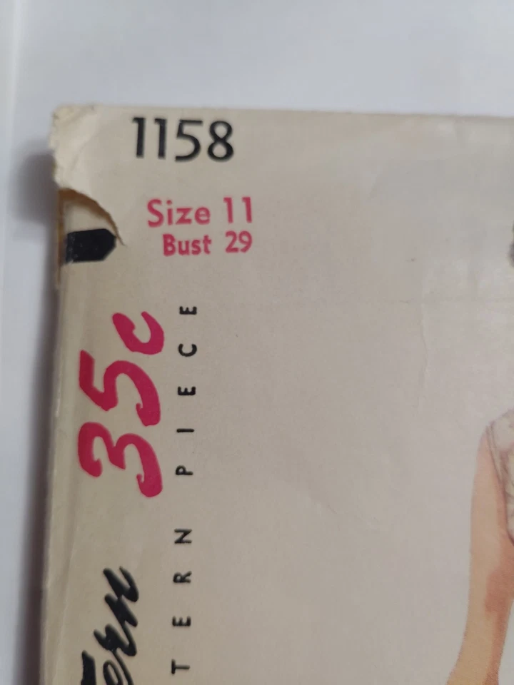 Gown Dress Wedding Party Size 11 Simplicity 1158 Sewing Pattern Cut VTG 50s Easy - Image 2 of 4