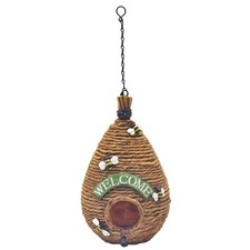Beehive Bird House Nest Feeder Hanging Woven Garden Outdoor Rustic Hanging