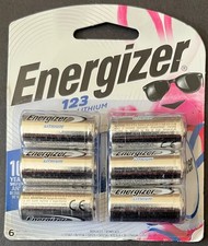 Energizer -123 Lithium Battery -3V- 6 Pack- Exp 12/2035 NEW, SEALED