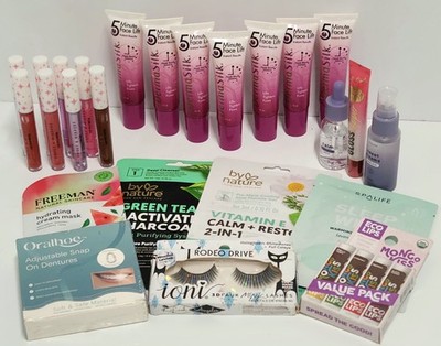 Spa Day Luxury Lot Of 25 Facial Mask, Lip Balms, Lashes & 5 Minute Face Lift