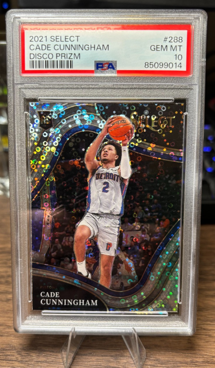 2021-22 Panini Select Cade Cunningham RC #288 Courtside Disco Prizm PSA 10