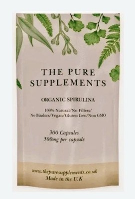 Bio Spirulina - 300 Kapseln - Top Quelle für alle Mineralstoffe