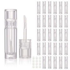 30 PCS 2.5ml Round Clear Empty Lip Gloss Tubes Wand, Bulk Bottle Containers