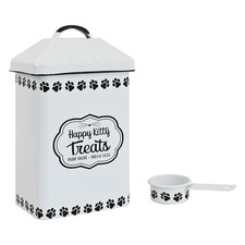 All Chic Cat Food Container Pet Food Storage Container with Lid  Sturdy Meta...