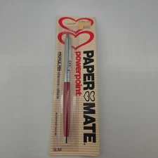 Paper Mate PowerPoint Profile Pen Slim Red Medium Blue Ink Vintage NOS