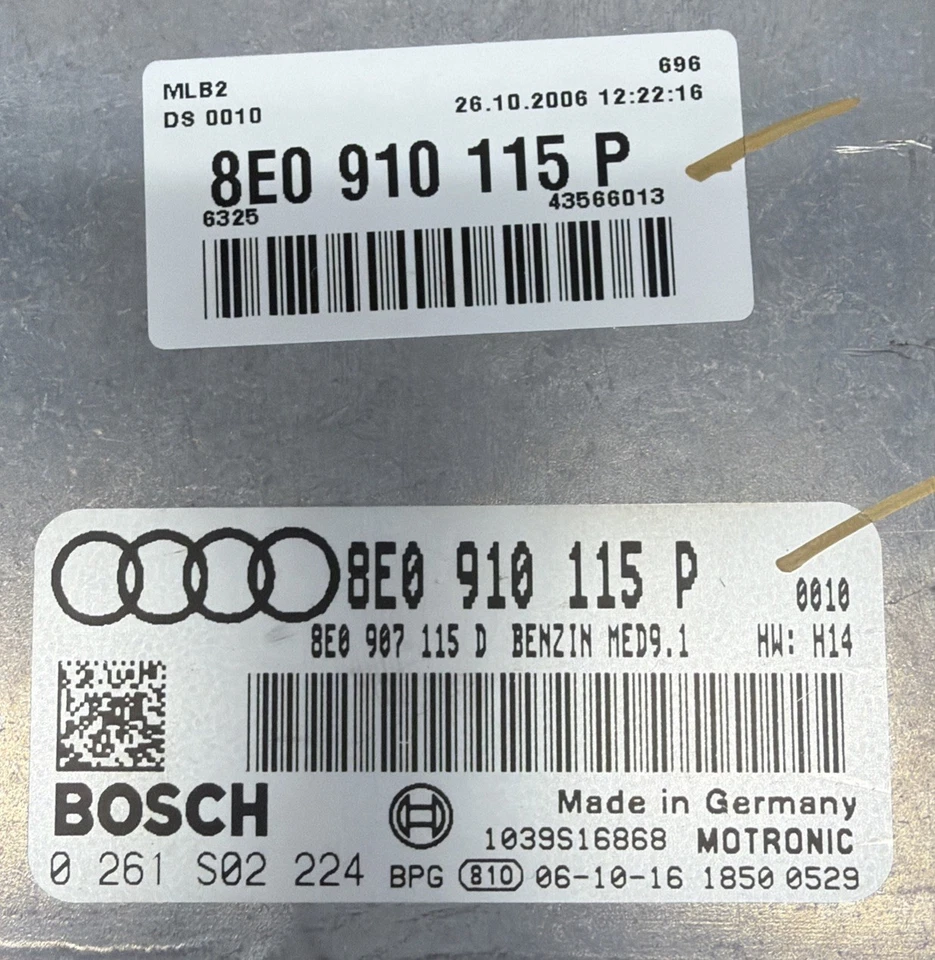 Audi A4 Quattro 2.0T 2006-2008 - ECM motor ecu ordenador 8E0 910 115 P Foto 3 de 4
