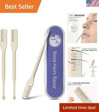 3-Pack Rotating Nose Hair Trimmers for Men and Women - Gentle Grooming Tools