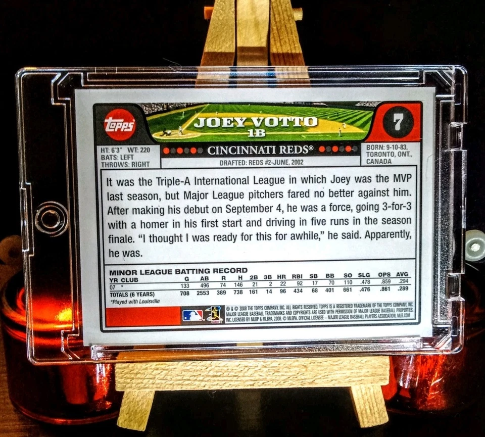 Joey Votto 2008 Topps #7 Reds Rookie National Baseball Card Day (NM-M) ✨✨✨✨✨✨✨✨✨ - Image 2 of 4