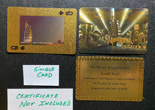 Swap Playing Card  DUBAI   Gold Foil 99.9% Pure 24 Carat Gold  QUEEN OF CLUBS
