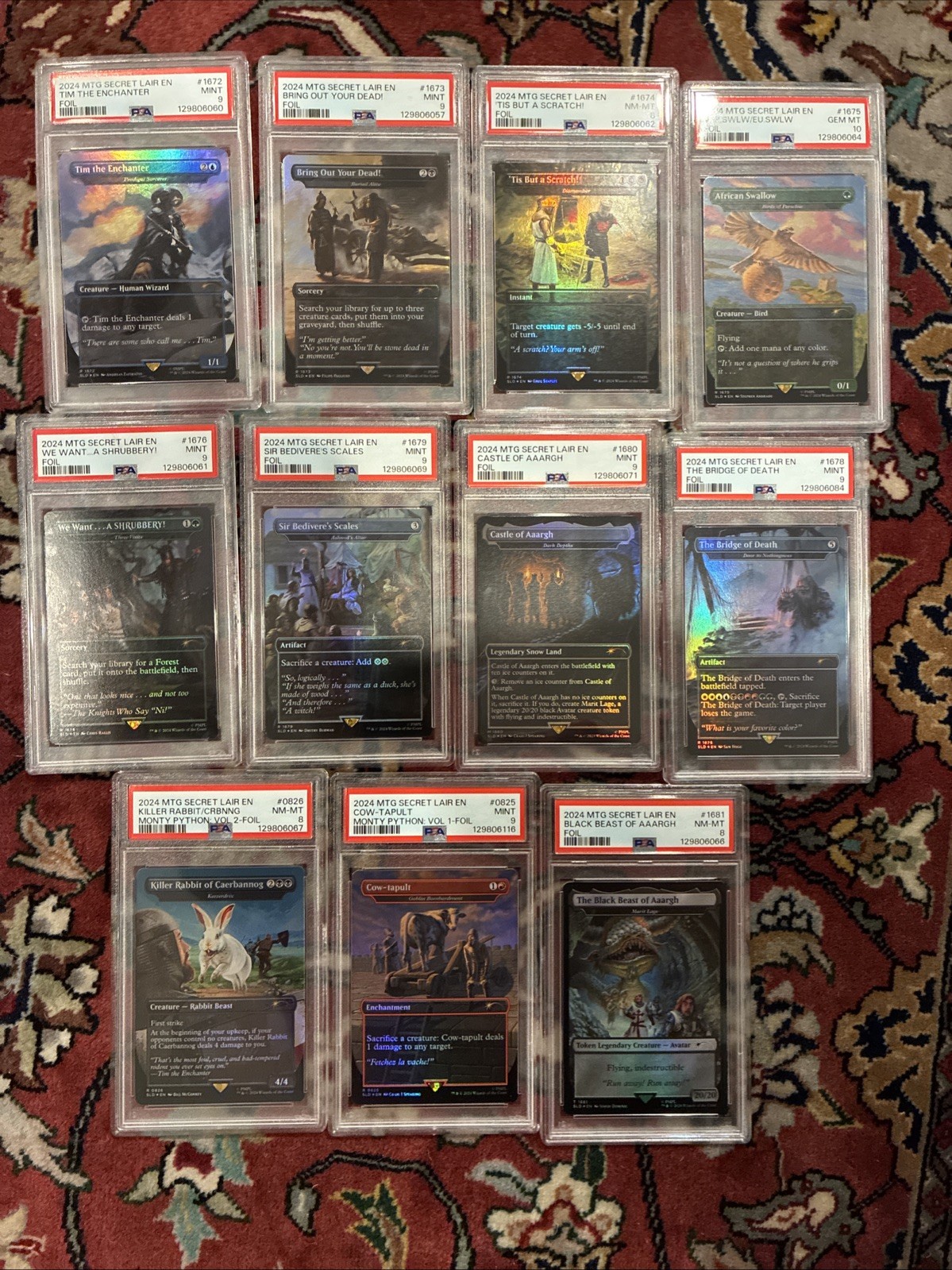 Monty Python Secret Lair Full Graded Set PSA8,9 &10 *plz read*