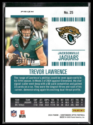 2024 Panini Contenders Optic - Season Ticket Trevor Lawrence #25