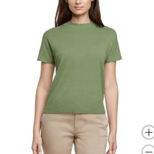 NWT‎ Banana Republic Women's Green Linen Blend Short Sleeve knit Top