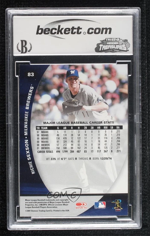 2001 Donruss Class Of 2001 Richie Sexson #83 BCCG 9 - Image 2 of 2