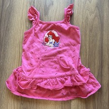 Vintage Disney Store The Little Mermaid Ariel 2T Pink Ruffled Pointelle Pockets