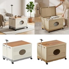 Rolling Cart with Wheels Foldable Utility Cart Trunk Storage Bin Versatile with