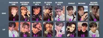 EXO - REVERXE Official Photocard KPOP D.O. KAI SEHUN SUHO LAY