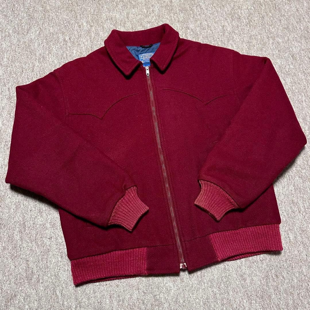 Pendleton Wool Jacket Burgundy Native 70s High-Gr… - image 1