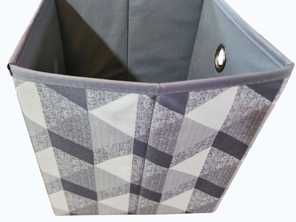 Mainstays Collapsible Fabric Cube Storage Bin 10.5" X 10.5" Geometric Pattern - Image 2 of 4
