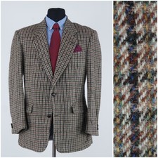 Mens Blue HARRIS TWEED Jacket 42R US Size Blue Wool Sport Coat Blazer