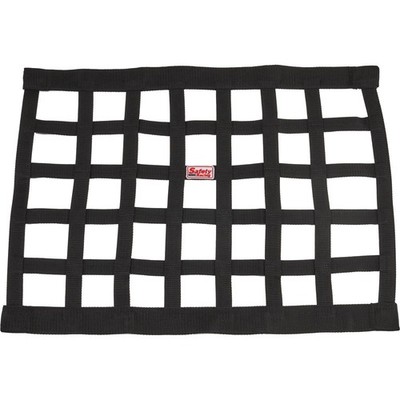 Safety Racing 18 x 24 Black Ribbon Style Window Net, Nylon/Polyester, 1'' Webbing