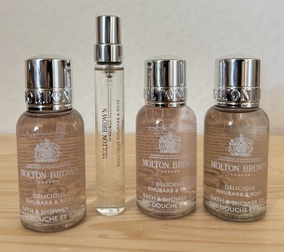 Molton Brown Delicious Rhubarb & Rose Eau de Parfum 7,5ml Bath & Shower Gel NEU