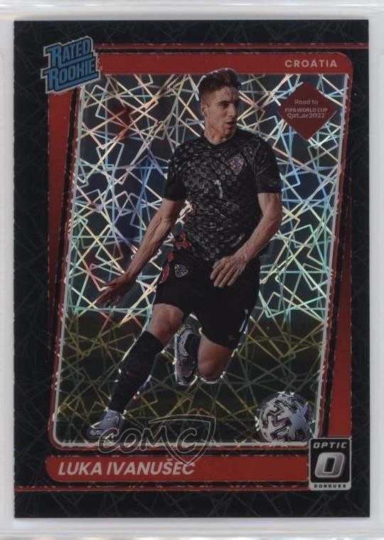 2021-22 Donruss Road to Qatar Optic Black Velocity Prizm 13/25 Luka Ivanusec 6k8